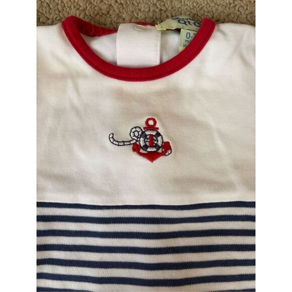 Kissy Kissy 0-3m embroidered nautical pima cotton girls romper - Picture 2 of 3